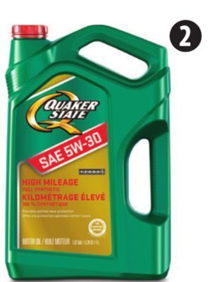 Canadian Tire Quaker state high mileage full synthetic motor oil offer
