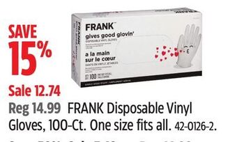 Canadian Tire Frank disposable vinyl gloves, 100-ct offer