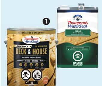 Canadian Tire Thompson's waterseal wood protection products and stain offer