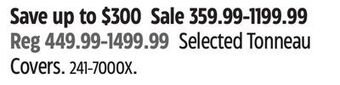Canadian Tire Selected tonneau covers offer
