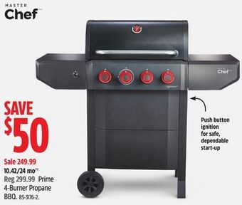 Canadian Tire Master chef prime 4-burner propane bbq offer