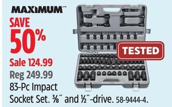 Canadian Tire Maximum 83-pc impact socket set offer