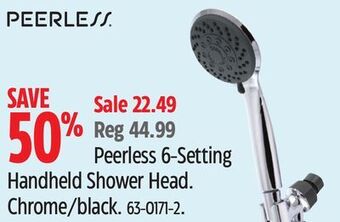 Canadian Tire Peerless 6-setting handheld shower head offer