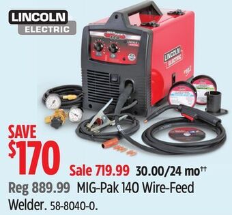 Canadian Tire Lincoln electric mig-pak 140 wire-feed welder offer