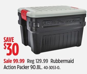 Canadian Tire Rubbermaid action packer 90.8 l offer