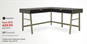 Staples Whalen timbercrest collection l desk offer