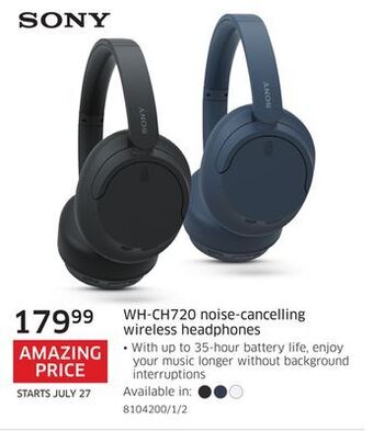 The Source Sony wh-ch720 noise-cancelling wireless headphones offer