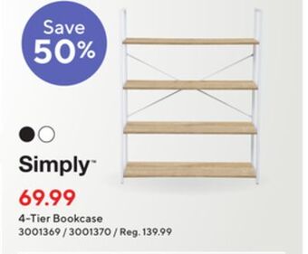 Staples Simply 4-tier bookcase offer