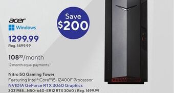Staples Acer nitro 50 gaming tower offer