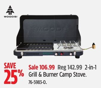 Canadian Tire Woods 2-in-1 grill & burner camp stove offer