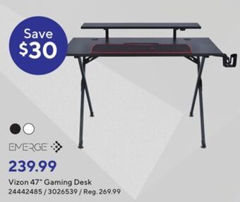 Staples Emerge vizon 47 gaming desk offer
