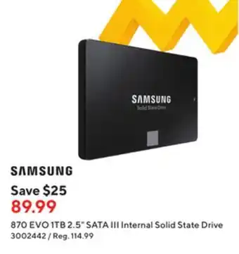 Staples Samsung 870 evo 1tb 2.5 sata iii internal solid state drive offer