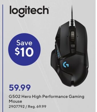 Staples Logitech g502 hero high performance gaming mouse offer