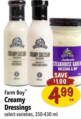 Farm Boy Farm boy creamy dressings offer