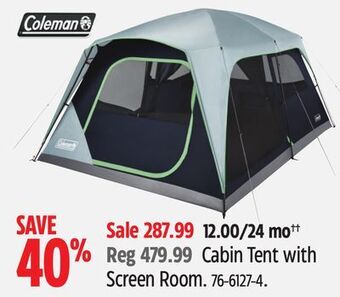 Canadian Tire Coleman cabin tent with screen room offer