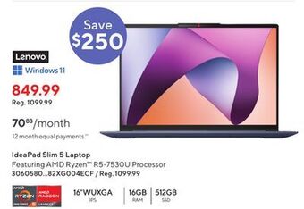 Staples Lenovo ideapad slim 5 laptop offer