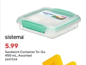 Staples Sistema sandwich container to-go - offer