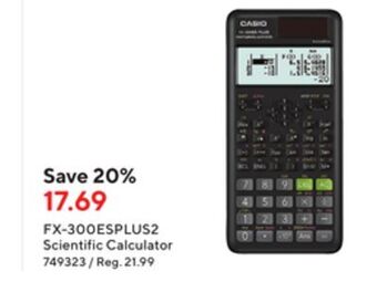 Staples Casio fx-300esplus2 scientific calculator, black offer