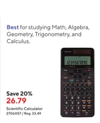Staples Sharp el520xtbbk scientific calculator offer