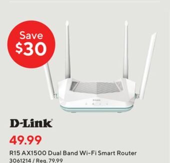 Staples D-link® r15 ax1500 dual band wi-fi smart router offer
