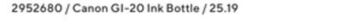 Staples Canon gi-20 pgbk ink bottle offer