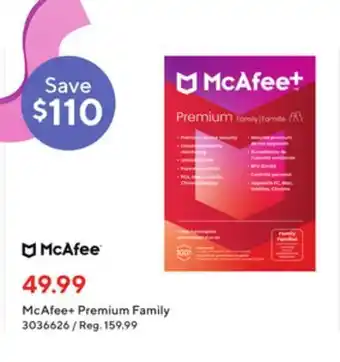 Staples Mcafee+ premium family offer