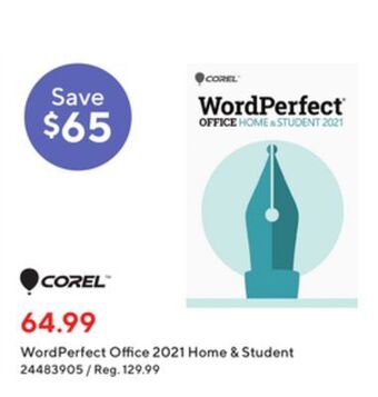 Staples Corel wordperfect office 2021 home & student offer
