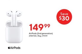 Staples Airpods (2nd generation) offer