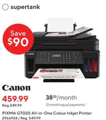 Staples Canon pixma g7020 all-in-one colour inkjet printer offer