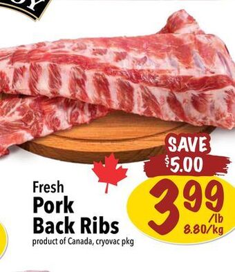 Farm Boy Fresh pork back ribs offer