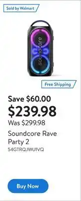 Walmart Soundcore rave party 2 offer