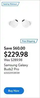 Walmart Samsung galaxy buds2 pro offer