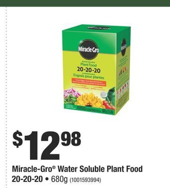 Home Depot Miracle-gro® water soluble plant food offer