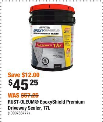 Home Depot Rust-oleum® epoxyshield premium driveway sealer, 17l offer
