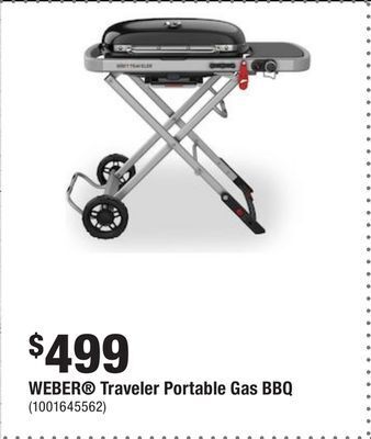 Home Depot Weber® traveler portable gas bbq offer