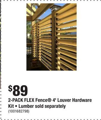 Home Depot 2-pack flex fence® 4' louver hardware kit • lumber sold separately offer