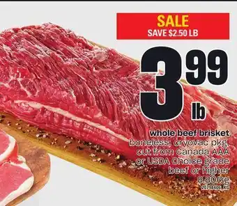 Zehrs Markets Whole beef brisket offer