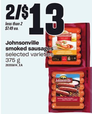 Zehrs Markets Johnsonville smoked sausages, 375 g offer