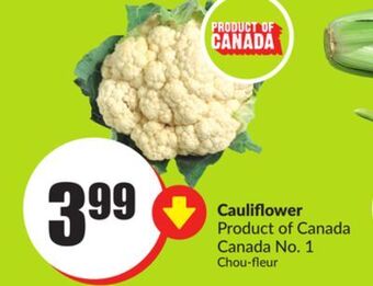 FreshCo Cauliflower product of canada canada no.1 offer
