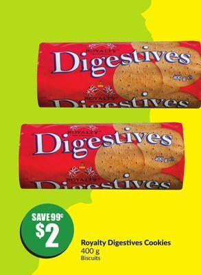 FreshCo Royalty digestive cookies 400 g offer