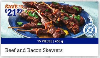 M & M Food Market Beef and bacon skewers offer
