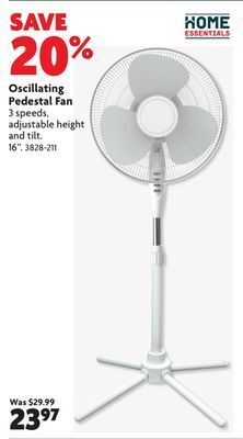 Home Hardware Oscillating pedestal fan offer