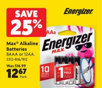 Home Hardware Max® alkaline batteries offer