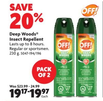 Home Hardware Deep woods® insect repellent offer