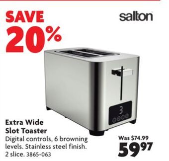 Home Hardware Extra wide slot toaster offer