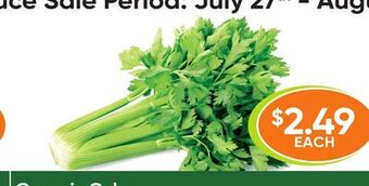 Healthy Planet Organic celery offer