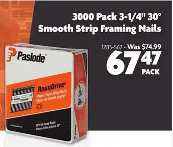 Home Hardware 3000 pack 3-1/4 30° smooth strip framing nails offer
