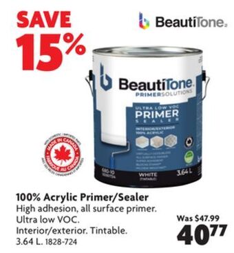 Home Hardware 100% acrylic primer/sealer offer