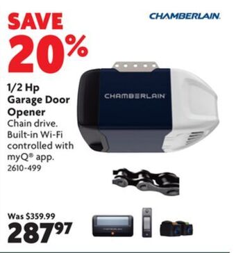 Home Hardware 1/2 hp garage door opener offer