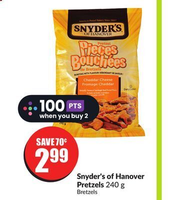 Chalo FreshCo Snyder's of hanover pretzels 240 g offer